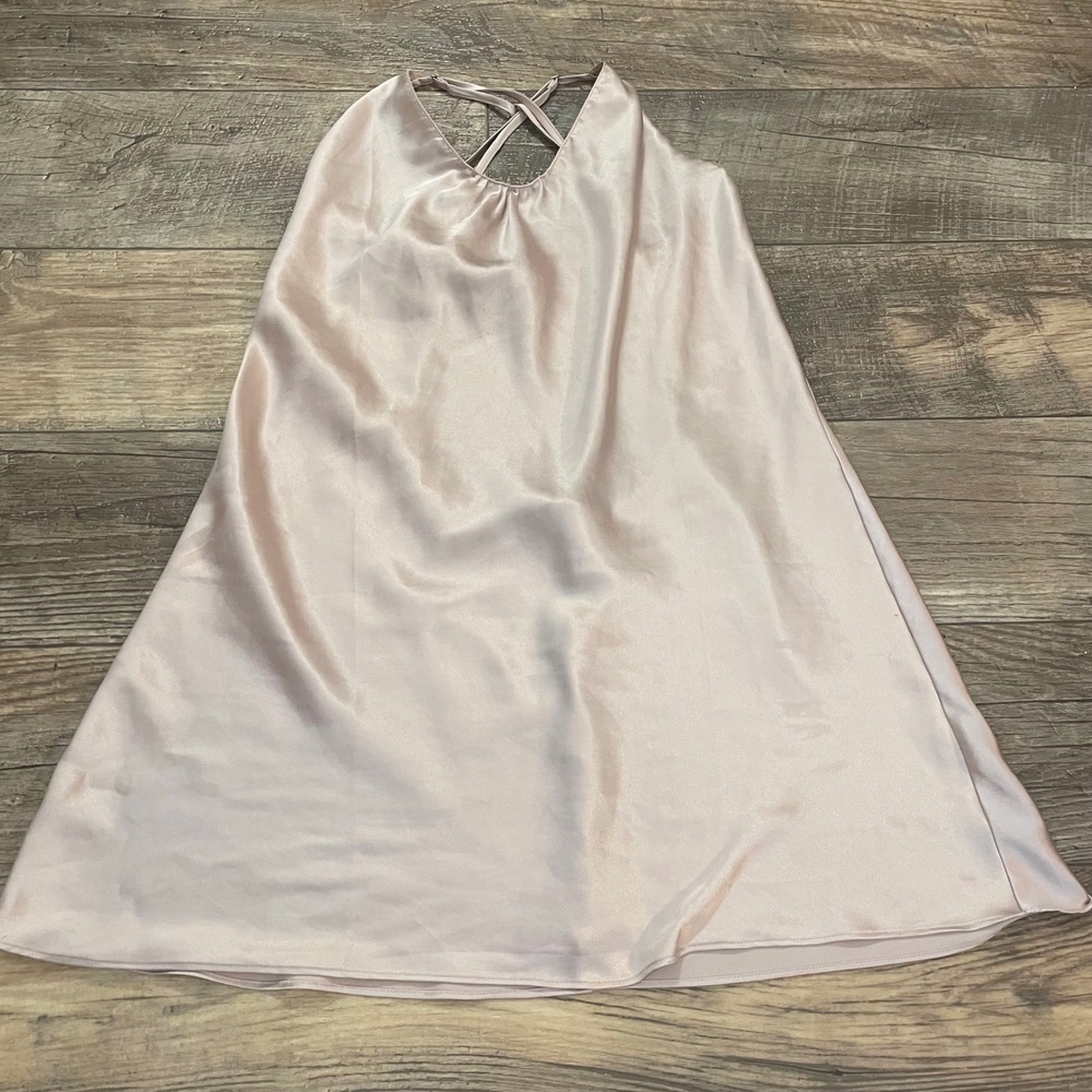 Victoria's Secret Pink Satin Open Back Slip Dress Nightgown Medium 36007061